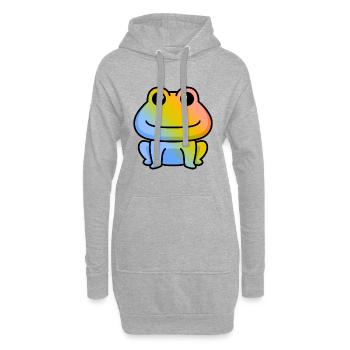 Frosch Comic Tier - Hoodie-Kleid - Grau meliert - Vorne