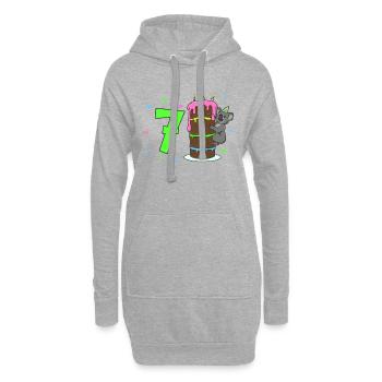 Avec Koala - Anniversaire des enfants 7 ans - Sweat-shirt à capuche long Femme - gris chiné - Devant