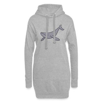 Kawaii Whale - Baleine grise - Sweat-shirt à capuche long Femme - gris chiné - Devant
