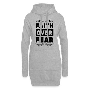 La foi biblique plutôt que la peur - Sweat-shirt à capuche long Femme - gris chiné - Devant