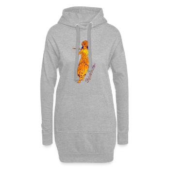 Hindu Gott - der blaue Flötenspieler Krishna - Hoodie-Kleid - Grau meliert - Vorne