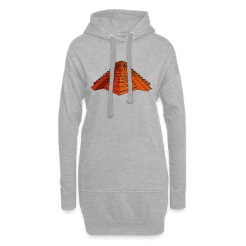 Aztekische Pyramide - Hoodie-Kleid - Grau meliert - Vorne