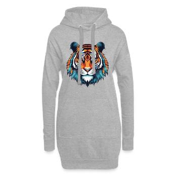 Portrait de tigre - Sweat-shirt à capuche long Femme - gris chiné - Devant