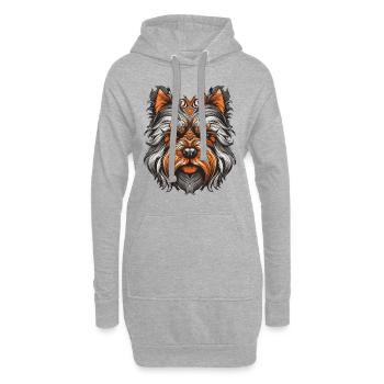 Yorkshire Terrier Hund Portrait - Hoodie-Kleid - Grau meliert - Vorne