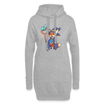 Zauberer Fuchs - Hoodie-Kleid - Grau meliert - Vorne