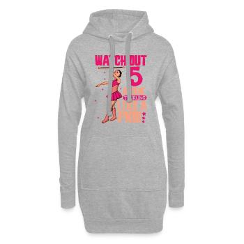 J’ai 5 ans - Fille virevoltant - Sweat-shirt à capuche long Femme - gris chiné - Devant