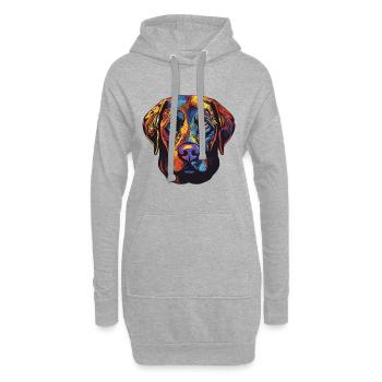 Portrait de chien Labrador - Sweat-shirt à capuche long Femme - gris chiné - Devant