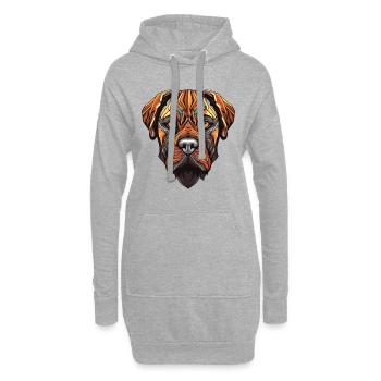 Mastiff Hund Portrait - Hoodie-Kleid - Grau meliert - Vorne