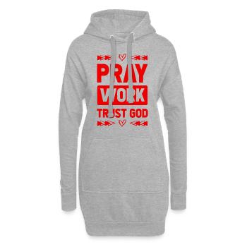 Priez Ayez confiance en Dieu - Sweat-shirt à capuche long Femme - gris chiné - Devant