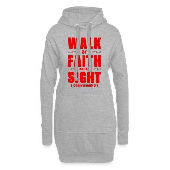 bibel vertrauen - Hoodie-Kleid - Grau meliert - Vorne