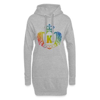 Armoiries de la lettre K - Sweat-shirt à capuche long Femme - gris chiné - Devant