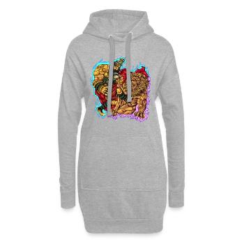 Gilgamesch - Hoodie-Kleid - Grau meliert - Vorne