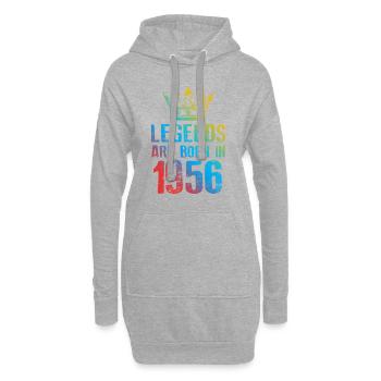 1956 legends born in - Hoodie-Kleid - Grau meliert - Vorne