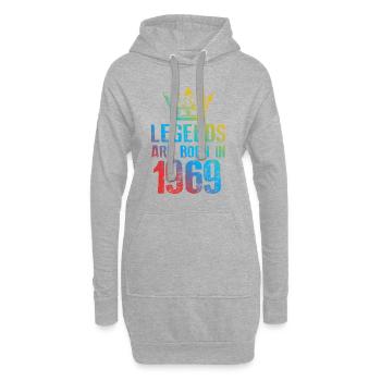 1969 Légendes nées en - Sweat-shirt à capuche long Femme - gris chiné - Devant