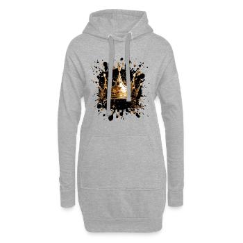 Couronne Splat Or - Sweat-shirt à capuche long Femme - gris chiné - Devant
