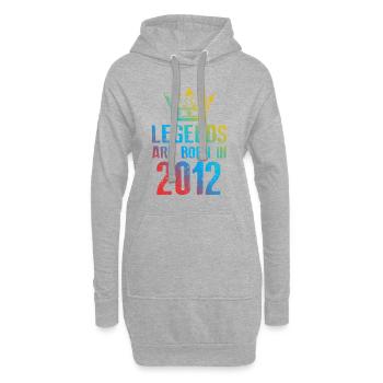 2012 Légendes nées en - Sweat-shirt à capuche long Femme - gris chiné - Devant