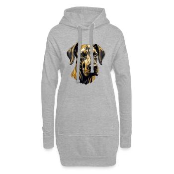 Great Dane Hund Kopf - Hoodie-Kleid - Grau meliert - Vorne