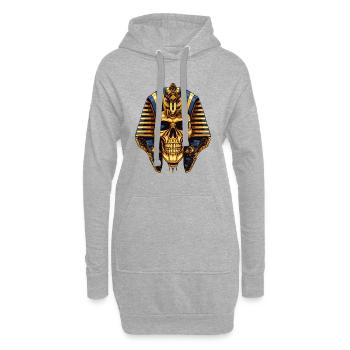 Symbole du crâne de pharaon - Sweat-shirt à capuche long Femme - gris chiné - Devant