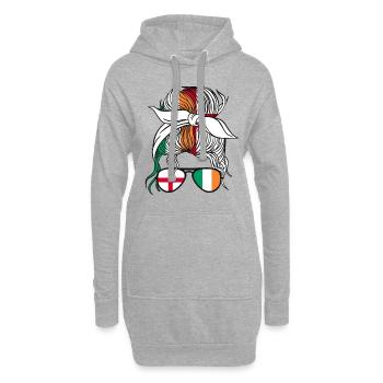 Moitié Anglaise Moitié Irlandaise Irlande cailín - Sweat-shirt à capuche long Femme - gris chiné - Devant