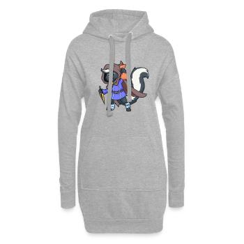 Rollenspiel-Charakter - Dieb - Schurke - Stinktier - Hoodie-Kleid - Grau meliert - Vorne