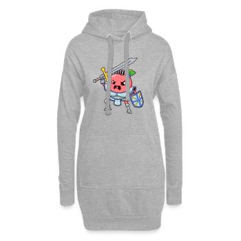 Personnage RPG - Paladin - Peach - Sweat-shirt à capuche long Femme - gris chiné - Devant