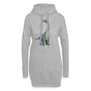 Zeichnung des Apatosaurus - Hoodie-Kleid - Grau meliert - Vorne