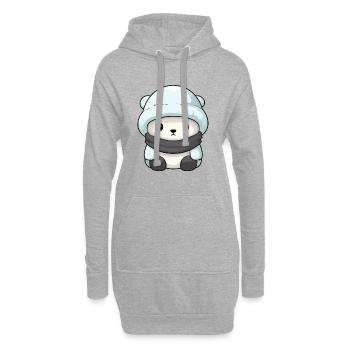 Ours polaire hiver ours polaire Animal Comic - Sweat-shirt à capuche long Femme - gris chiné - Devant