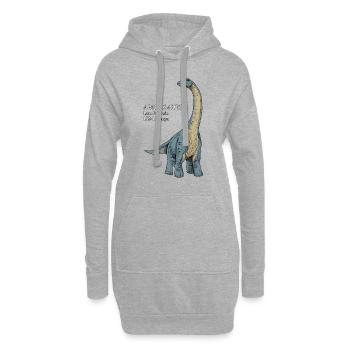 Realistische Zeichnung des Apatosaurus - Hoodie-Kleid - Grau meliert - Vorne