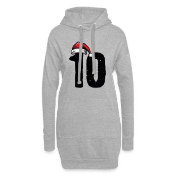 10 Numéro de Noël - Sweat-shirt à capuche long Femme - gris chiné - Devant