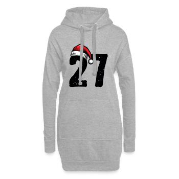 27 Zahl Weihnachten - Hoodie-Kleid - Grau meliert - Vorne