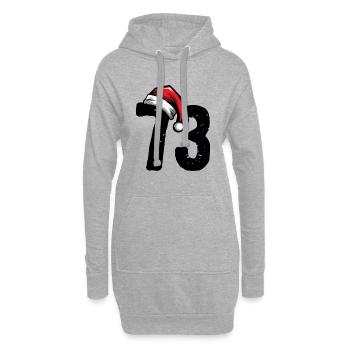 73 Numéro Noël - Sweat-shirt à capuche long Femme - gris chiné - Devant