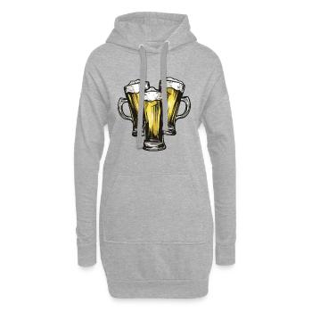 Boire de la bière et de l’alcool - Sweat-shirt à capuche long Femme - gris chiné - Devant