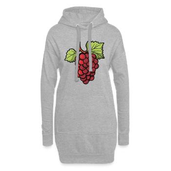 Weintrauben Symbol - Hoodie-Kleid - Grau meliert - Vorne