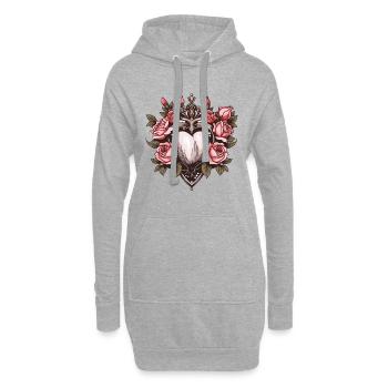 Herz Symbol Liebe Tattoo - Hoodie-Kleid - Grau meliert - Vorne