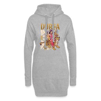 Hindu Gott - Durga - Hoodie-Kleid - Grau meliert - Vorne