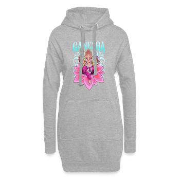 Dieu hindou - Ganesha - Sweat-shirt à capuche long Femme - gris chiné - Devant