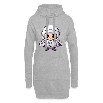 Pieuvre d’hiver Animal bébé bande dessinée - Sweat-shirt à capuche long Femme - gris chiné - Devant