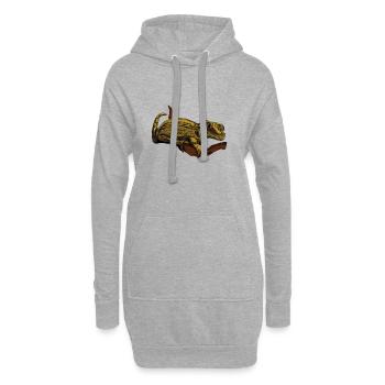 Drawing - Mute-headed Gecko - Hoodie Dress - heather grey - Front