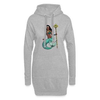 Göttin der Yoruba Religion - Olokun - Hoodie-Kleid - Grau meliert - Vorne
