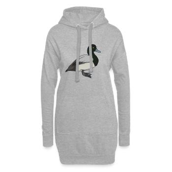 Zeichnung einer Bergente - Hoodie-Kleid - Grau meliert - Vorne