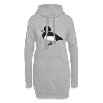 Zeichnung einer Reiherente - Hoodie-Kleid - Grau meliert - Vorne