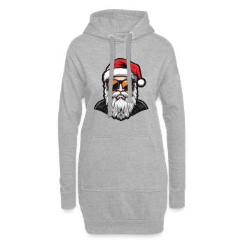 Tête de Père Noël Père Noël Cool - Sweat-shirt à capuche long Femme - gris chiné - Devant