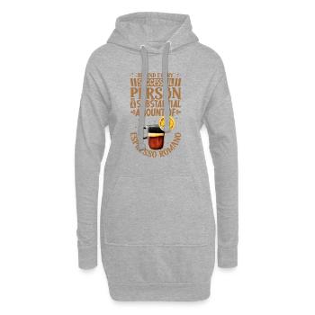 Erfolgreich nur mit Espresso Romano - Hoodie-Kleid - Grau meliert - Vorne