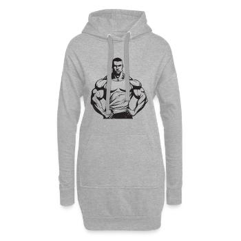Bodybuilder Muscles Workout Gym - Sweat-shirt à capuche long Femme - gris chiné - Devant