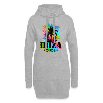 Ibiza 2024 Urlaub Bunt - Hoodie-Kleid - Grau meliert - Vorne