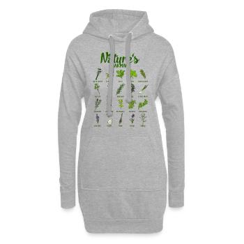 Pouvoirs de guérison de la nature - plantes médicinales - Sweat-shirt à capuche long Femme - gris chiné - Devant
