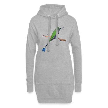 Sylphe Drapeau Kawaii à parties vertes - Sweat-shirt à capuche long Femme - gris chiné - Devant