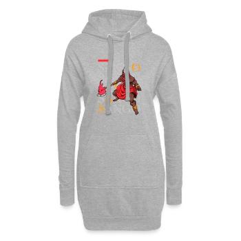 Yoruba Gott - Shango - Hoodie-Kleid - Grau meliert - Vorne
