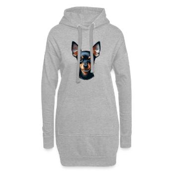Visage de chien - Terrier jouet anglais - Sweat-shirt à capuche long Femme - gris chiné - Devant