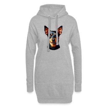 Dog Face - Lancashire Heeler - Hoodie Dress - heather grey - Front